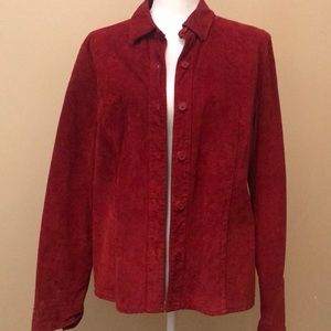 Women’s Faux Suede Button down top